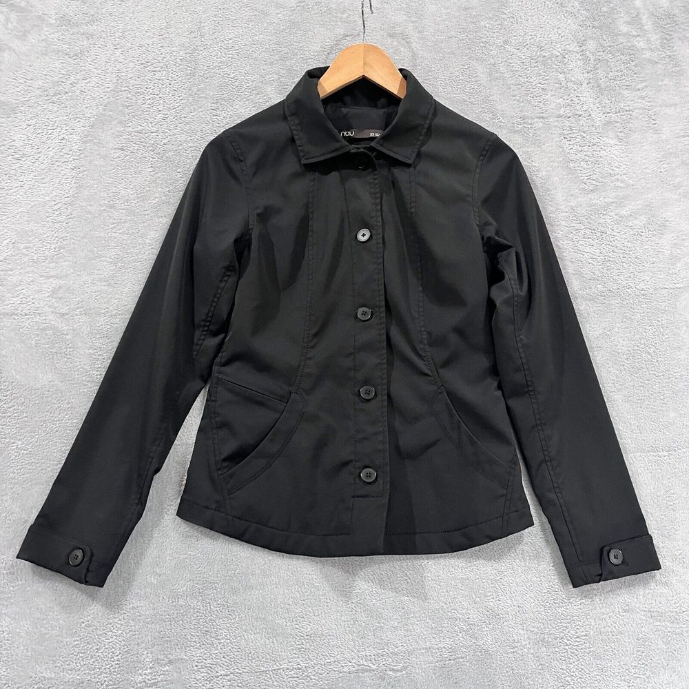 NAU Jacket Women's XS Button Front Lightweight Black Long Sleeve